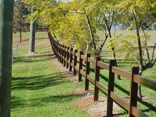 Brown Post and Rail Fence | Concrete Coast Sleepers & Fencing Nowra - Sydney